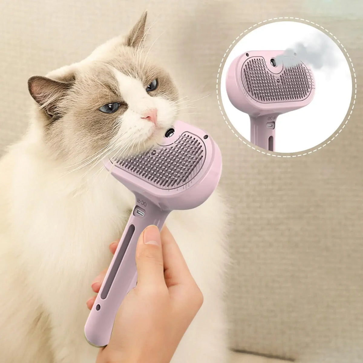 3-in-1 Electric Dog Steamer Brush