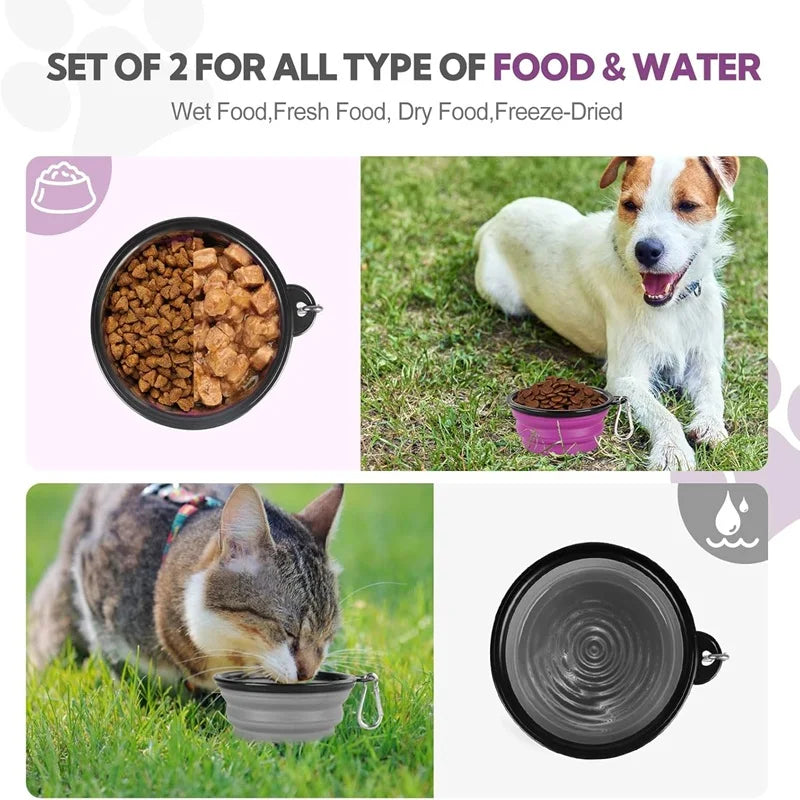 Portable Folding Pet Water & Food Bowl